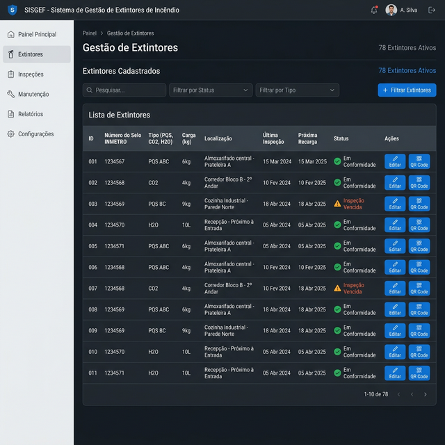 Gestão de Extintores